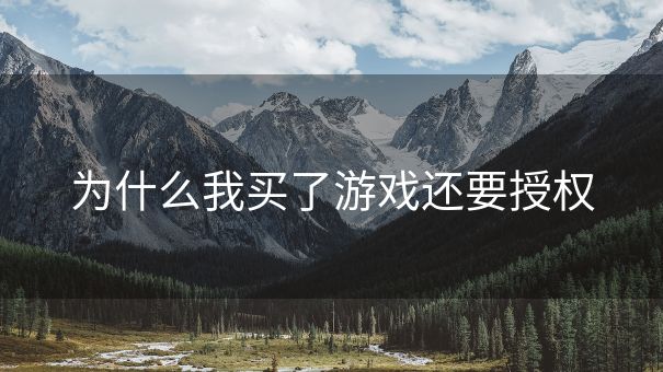 为什么我买了游戏还要授权