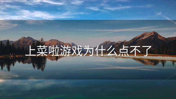 上菜啦游戏为什么点不了