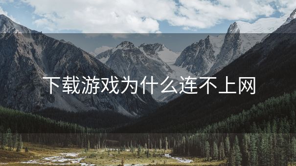 下载游戏为什么连不上网
