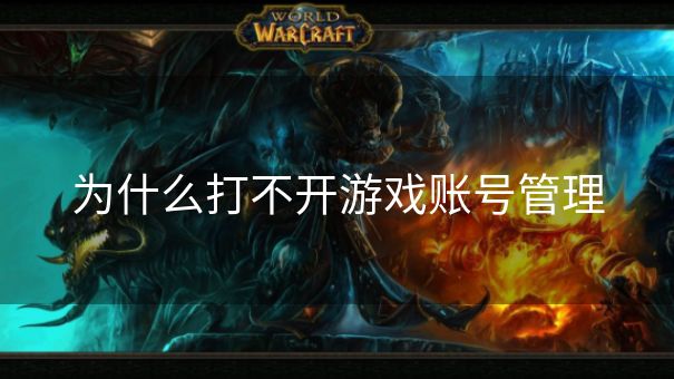 为什么打不开游戏账号管理
