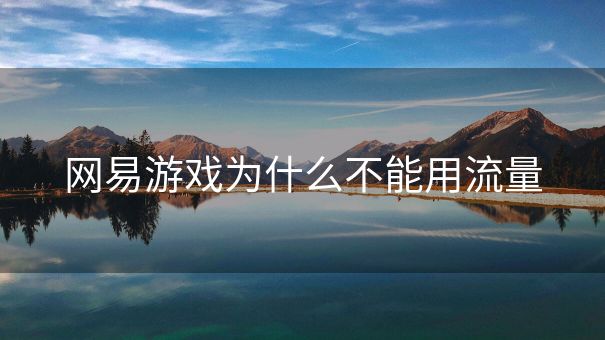 网易游戏为什么不能用流量