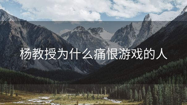 杨教授为什么痛恨游戏的人