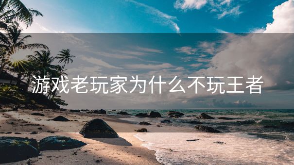 游戏老玩家为什么不玩王者