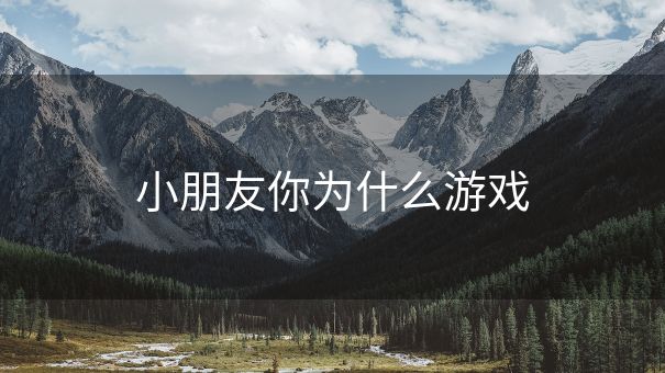 小朋友你为什么游戏