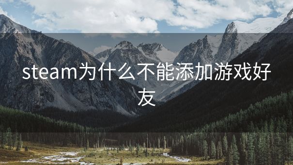 steam为什么不能添加游戏好友