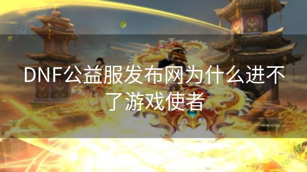 DNF公益服发布网为什么进不了游戏使者