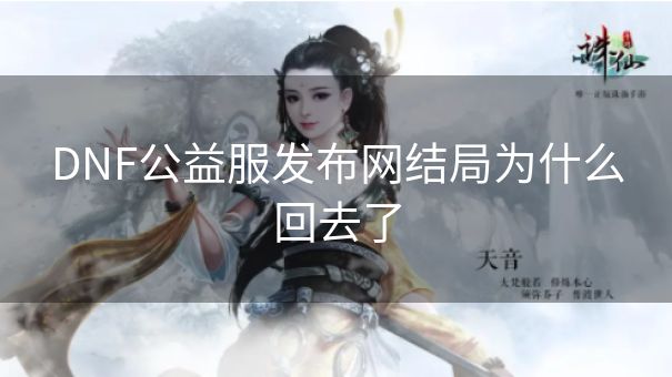 DNF公益服发布网结局为什么回去了