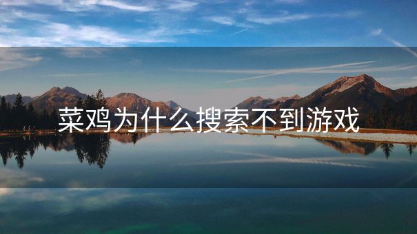 菜鸡为什么搜索不到游戏