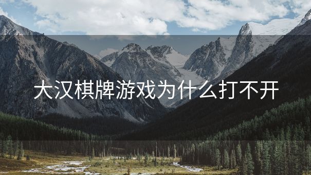 大汉棋牌游戏为什么打不开