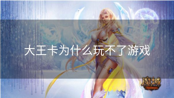 大王卡为什么玩不了游戏
