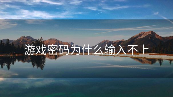 游戏密码为什么输入不上